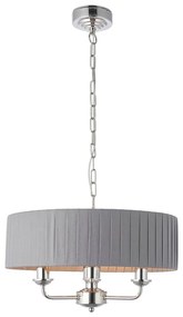 Endon 94394 - Żyrandol na łańcuchu HIGHCLERE 3xE14/40W/230V ciemnoszary/chrom błyszczący