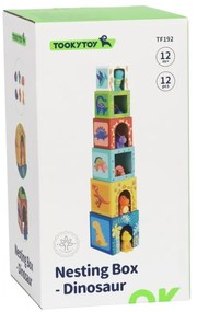 Tooky toy drewniane klocki układanka edukacyjna + 6 figurek do zabawy 12 el.
