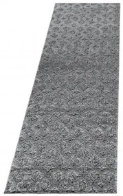Dywan nowoczesny Pisa 3D kratka szary 80 cm x 250 cm