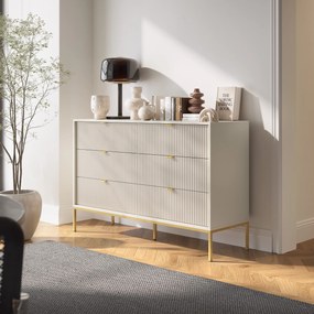Komoda STELLARE 154 cm do Salonu Sypialni 6 Szuflad Kaszmir