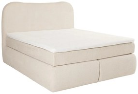 Zestaw kontynentalny zagłówek + stelaż + materac + nakładka na materac - 180 x 200 cm - Bukla - Beżowy - TRAVINO marki YSMÉE