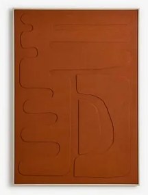 Obraz Dekoracyjny 100x140 Cm Namalowany Ręcznie Na Płótnie Avilon Chocolate & Blk Frame - Sklum