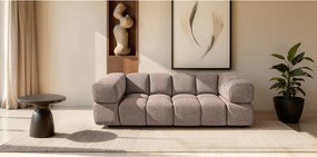 Sofa 3-osobowa ALVERO 3S z tkaniny bouclé w kolorze różowym 240 cm - Design, Pianka wysokoelastyczna, Premiumowa tkanina Puente