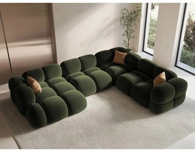 Zielony aksamitny narożnik (prawostronny/w kształcie litery U) Loretto – Cosmopolitan Design
