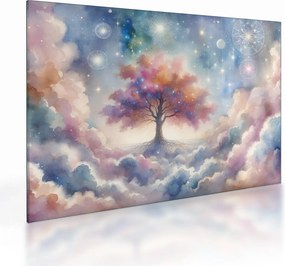 Obraz na szkle – Drzewo życia w chmurach (70x50 cm)