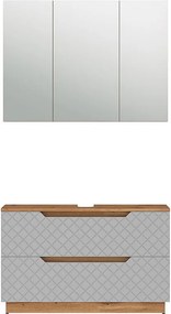 Zestaw mebli łazienkowych dąb/szary ze strukturą płytek 99.4x32x62.5 lotta