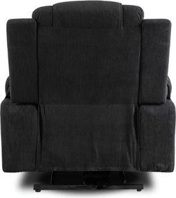 Fotel Masujący FENIX z Funkcją Wstawania Elektrycznie Rozkładany Czarny Nowoczesny