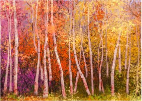 Obraz kolorowego lasu (70x50 cm)