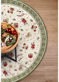 Zielony okrągły dywan z mieszanki bawełny ze świątecznym motywem ø 200 cm Toy's Delight Green Christmas – Villeroy&amp;Boch