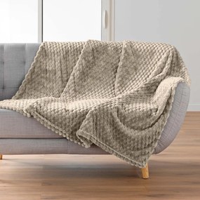 Szarobrązowy koc z mikfroflaneli 125x150 cm Mini Frosty – douceur d'intérieur