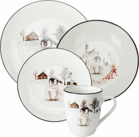 Porcelanowy talerz deserowy Winter Penguin, 19 x 2 cm