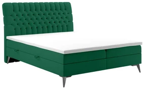 Łóżko kontynentalne BETAFO 180x200 zielone velvet z pojemnikiem LAVERTO