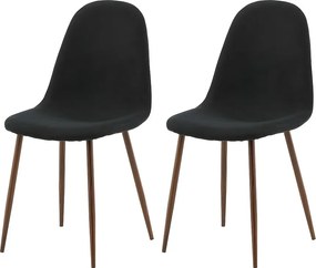 Zestaw 2 krzeseł jadalnianych Polar czarny i naturalny z nowoczesnym designem i miękkim tapicerowaniem