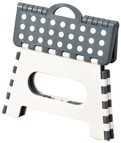 Kesper 70533 Składany stołek, biały/szary, 35 x 22x 27 cm