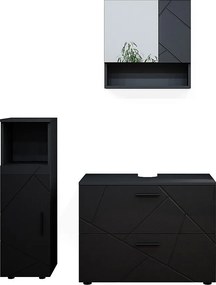Zestaw mebli łazienkowych antracyt wysoki połysk 80x41x58.6 irma