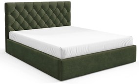 Zielone łóżko tapicerowane z zagłówkiem 3 rozmiary B7-A87