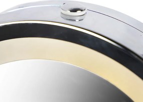 Designerskie lustro ścienne chrom z wbudowanym LED z możliwością ściemniania do ciepłego, regulowanego IP44 - Vicino