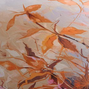 Obraz - Malowane kwiaty (z zegarem) (90x30 cm)