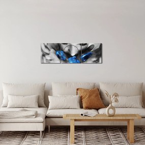 Obraz portretu kobiety z kamieniami (z zegarem) (90x30 cm)