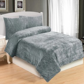 Pościel z mikropluszu Symbol jasnoszary, 140 x 200 cm, 70 x 90 cm