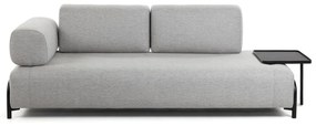 Jasnoszara sofa ze stolikiem Kave Home Compo