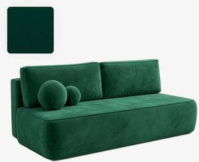 Sofa z Funkcją Spania ARVETO Zielona Welurowa Nowoczesna