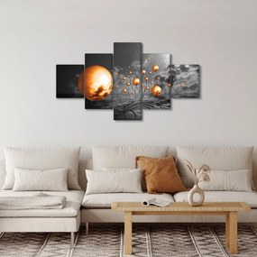 Obraz pomarańczowych abstrakcyjnych kul (125x70 cm)
