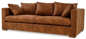 Koniakowa sofa z imitacji skóry 225 cm Hamburg – Scandic