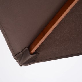 Outsunny parasol ogrodowy z regulacją kąta nachylenia parasol plażowy drewno jodłowe poliester kawowy 200x150x230 cm | Aosom PL