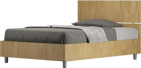 Łóżko bez stelaża 120x200 Prosty zagłówek dąb naturalny Demas