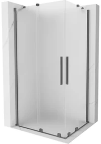 Mexen Velar Duo kabina prysznicowa rozsuwana 90 x 80 cm, szron, gun metal - 871-090-080-32-95