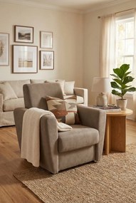 Brązowy skandynawski fotel wypoczynkowy A5-A98