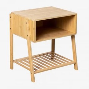 Prostokątny Stolik Nocny 45x35 Cm Z Bambusa Natela Bambus - Sklum