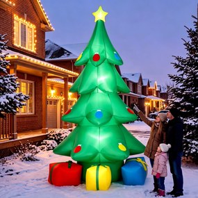 Outsunny Nadmuchiwana choinka 300 cm z gwiazdą RGB i oświetleniem LED, pudełka na prezenty, XXL IP44 wodoodporna na imprezy bożonarodzeniowe | Aosom PL