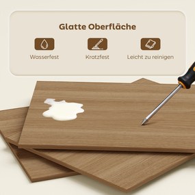 HOMCOM Biurko składane z 4 półkami Biurko komputerowe Stół do pracy 105 x 60 x 127 cm Drewno naturalne | Aosom PL