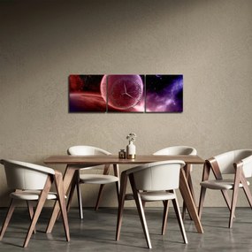 Obraz - Planeta (z zegarem) (90x30 cm)