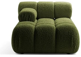 Zielony moduł sofy z materiału bouclé (lewostronny) Bellis – Micadoni Home