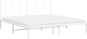 Białe metalowe łóżko małżeńskie 200x200 cm - Laxo