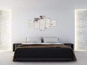 Obraz ściany z bukietem kwiatów (125x70 cm)