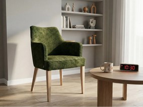 Nowoczesne krzesło Diamond z podłokietnikami i drewnianymi nogami