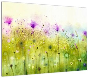 Obraz na szkle - Kwiaty polne (70x50 cm)