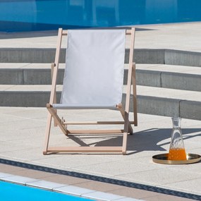 Leżak ogrodowy drewniany Gozo Classic szary PATIO