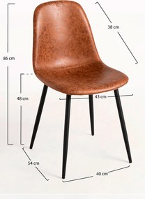 Zestaw 4 Krzese Black Teok Ekoskóra