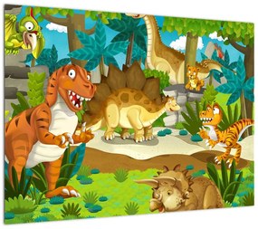 Obraz na szkle - Dinozaury (70x50 cm)