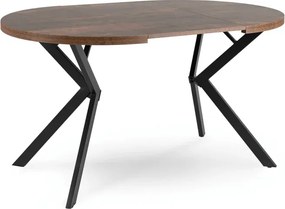 Stół Okrągły Rozkładany LUGO 90-190 cm Dąb Rustykalny/Czarny Loft