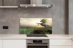 Panel Szklany Jednorożec na Tęczowym Polu