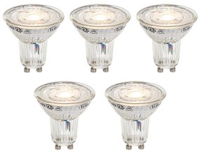 Zestaw 5 żarówek LED GU10 50mm ściemnialnych w Kelwinach, przezroczystych 4,9W 400 lm 2200-3000K
