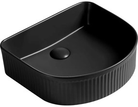 Mexen Grovo umywalka nablatowa ryflowana 41 x 36 cm, czarna mat - 22304285