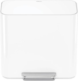 Simplehuman Mini kosz na śmieci z pedałem dosegregacji odpadów 15 l, biały