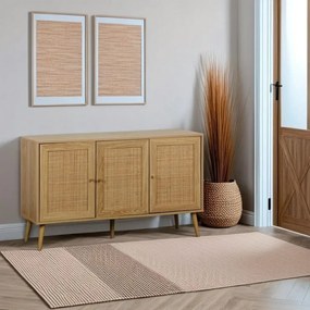 Komoda Ballo z szafkami i plecionką rattanową